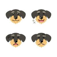 Set of character cute dog faces showing different emotions vector