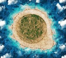 Island in the shape of a coffee pod photo
