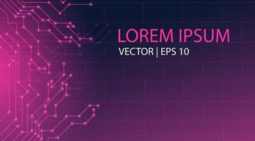 digital tecnología circuito tablero concepto en el rosa-negro antecedentes. futurista computadora tecnología, grande datos visualización, y red conexión conceptos. eps 10 vector