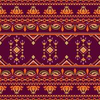Seamless colorful abstract tribal textile patterns design in vintage style vector