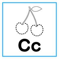 rastreo Cereza alfabeto cc ilustración vector