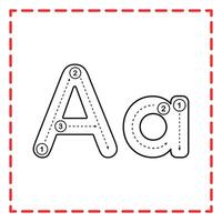 alphabet tracing Aa illustration vector