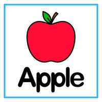 flat apple alphabet illustration vector