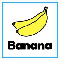 flat banana alphabet illustration vector