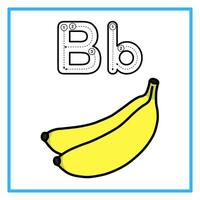 flat banana tracing alphabet illustration vector