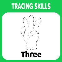 Tracing a three hand sign vector