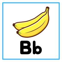 fresh banana alphabet Bb illustration vector