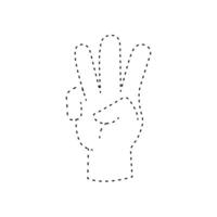 Three hand sign illustration vector