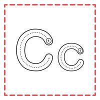 alphabet tracing c and c illustration vector