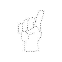 One hand sign illustration vector