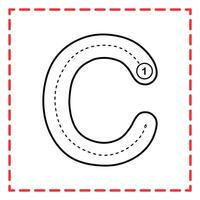 alphabet tracing c illustration vector