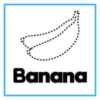 tracing banana alphabet illustration vector