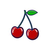 fresh cherry illustration vector