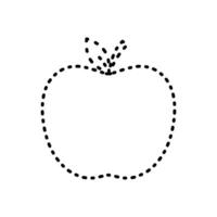 apple tracing line cartoon illustration vector