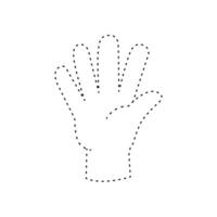 Five hand sign illustration vector