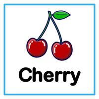fresh cherry alphabet illustration vector