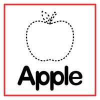 tracing apple alphabet illustration vector