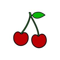 flat cherry illustration vector