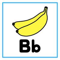 flat banana alphabet Bb illustration vector