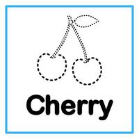 tracing cherry alphabet illustration vector