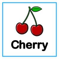 red cherry alphabet illustration vector