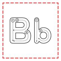 alphabet tracing B and b illustration vector