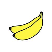 banana flat color cartoon illustration vector