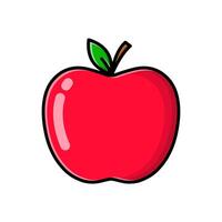 ilustración de dibujos animados de manzana roja vector