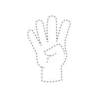 Four hand sign illustration vector