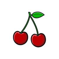 red cherry illustration vector