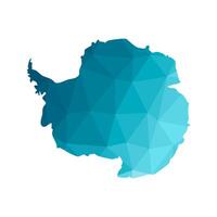 isolated simplified map of Antarctica Continent. Blue gradient silhouettes, white background. Low poly style. vector