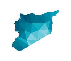 aislado ilustración icono con simplificado azul silueta de Siria, sirio árabe república mapa. poligonal geométrico estilo, triangular formas blanco antecedentes vector