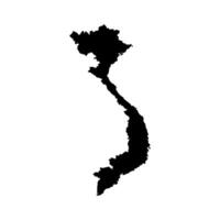 aislado simplificado ilustración icono con negro silueta de Vietnam mapa. blanco antecedentes vector