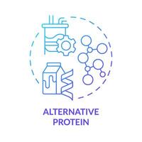 Alternative protein blue gradient concept icon. Animal free food, dairy products. Organic materials cultivation. Round shape line illustration. Abstract idea. Graphic design. Easy to use in blog post vector