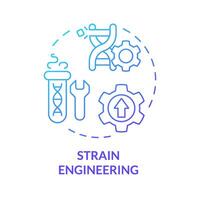 Strain engineering blue gradient concept icon. Hybrid agriculture. Seed modification, bioengineering. Round shape line illustration. Abstract idea. Graphic design. Easy to use in article, blog post vector