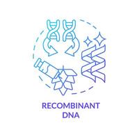 Recombinant DNA blue gradient concept icon. Genome sequencing, rna interference. Crop improvement. Round shape line illustration. Abstract idea. Graphic design. Easy to use in article, blog post vector