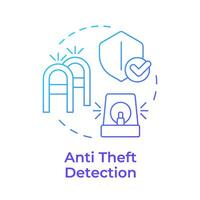 Anti theft detection blue gradient concept icon. Security measures, access control. Round shape line illustration. Abstract idea. Graphic design. Easy to use in infographic, blog post vector