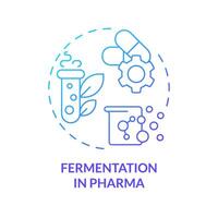 Fermentation in pharma blue gradient concept icon. Pharmaceutical industry, antibiotics production. Round shape line illustration. Abstract idea. Graphic design. Easy to use in article, blog post vector