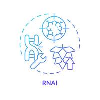 rnai azul degradado concepto icono. rna interferencia. genético modificación, bioingeniería redondo forma línea ilustración. resumen idea. gráfico diseño. fácil a utilizar en artículo, Blog enviar vector