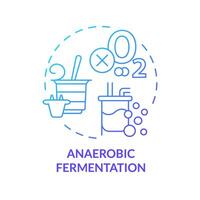 anaeróbico fermentación azul degradado concepto icono. cultivo tecnología, metabólico procesos. redondo forma línea ilustración. resumen idea. gráfico diseño. fácil a utilizar en artículo, Blog enviar vector