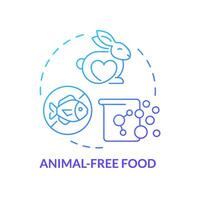 Animal-free food blue gradient concept icon. Alternative proteins, vegetarian products. Dietary restrictions. Round shape line illustration. Abstract idea. Graphic design. Easy to use in blog post vector