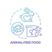 libre de animales comida azul degradado concepto icono. alternativa proteínas, vegetariano productos dietético restricciones redondo forma línea ilustración. resumen idea. gráfico diseño. fácil a utilizar en Blog enviar vector