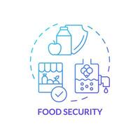 Food security blue gradient concept icon. Industry standards. Lactose free, dairy products. Round shape line illustration. Abstract idea. Graphic design. Easy to use in article, blog post vector