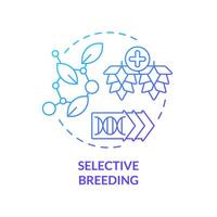 Selective breeding blue gradient concept icon. Seed modification, artificial selection. Round shape line illustration. Abstract idea. Graphic design. Easy to use in article, blog post vector