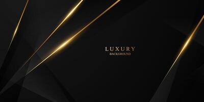 Abstract modern design black background with luxury golden elements illustration. vector