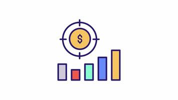 attività commerciale linea grafico animazione 4k su alfa video