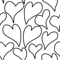 Outline Heart Seamless Pattern Design vector