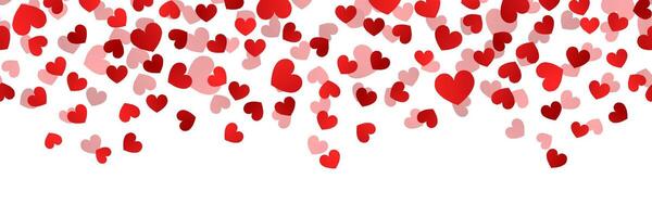 Red Romantic Heart Repeat Banner Background vector