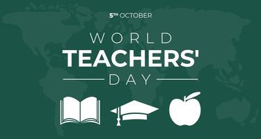 World Teachers' Day Green Board Background Illustration vector