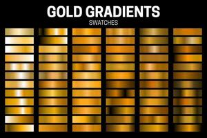 Gold Color Gradient Collection of Swatches vector